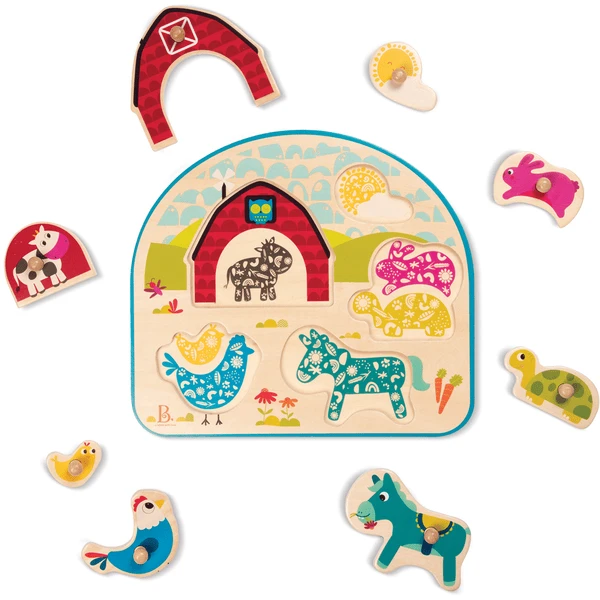 B. Toys B.TOYS B. Animal Barnyard - Holzpuzzle Bauernhof 8-teilig Mehrfarbig 1 B. Toys B.TOYS B. Animal Barnyard - Holzpuzzle Bauernhof 8-teilig Mehrfarbig