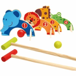 Bino Kinder-Krocket-Set Aus Holz, Zoo