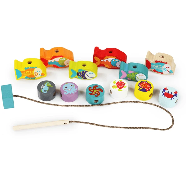 Cubika Schnurrspielzeug Aus Holz "Fische" 1 Cubika Schnurrspielzeug Aus Holz "Fische"