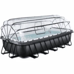 EXIT TOYS EXIT Black Leather Pool 540x250x100cm Mit Sandfilterpumpe Und Abdeckung - Schwarz
