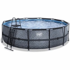 EXIT TOYS EXIT Frame Pool ø488x122cm (12v Filterpumpe) – Grau
