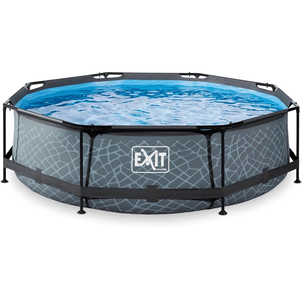 EXIT TOYS EXIT Stone Pool ø 300 X 76 Cm Mit Filterpumpe - Grau 1 EXIT TOYS EXIT Stone Pool ø 300 X 76 Cm Mit Filterpumpe - Grau