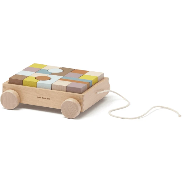 Kids Concept® Wagen Mit Holzklötzen Neo Bunt 1 Kids Concept® Wagen Mit Holzklötzen Neo Bunt