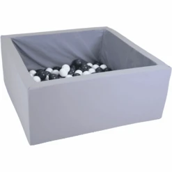 Knorr Toys® Bällebad Soft Eckig "Grey" - 100 Balls Grey/white Grau