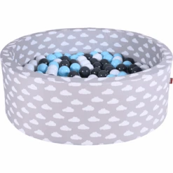 Knorr Toys® Bällebad Soft Grey White Clouds 300 Balls Creme Grey Lightblue