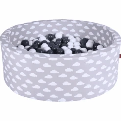 Knorr Toys® Bällebad Soft - "Grey White Clouds" - 300 Balls Grey/creme