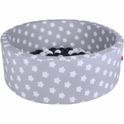 Knorr Toys® Bällebad Soft - "Grey White Stars" - 100 Balls Grey/creme Grau